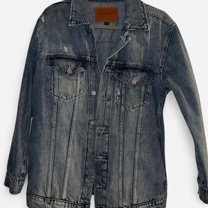 Lucky Brand Distressed Blue Denim Jacket